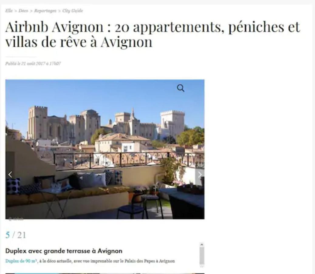 Magnifique Appartement De Charme Avec Vue Sur Le Palais Des Papes A Avignon Wifi Gratuit Buitenkant foto